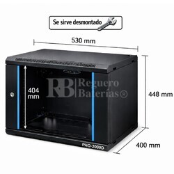 Armario Rack 9U 530x400 mm desmontado | Mural Phasak ECO PHO 2009-D